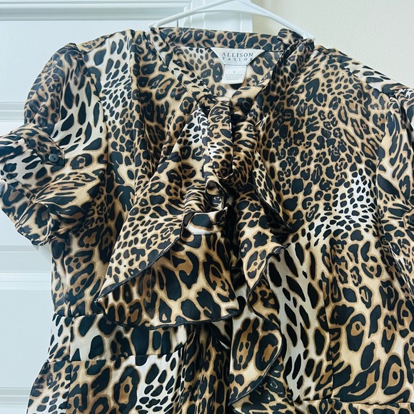 Allison Taylor Leopard Print Ruffle Blouse - Picture 2 of 5